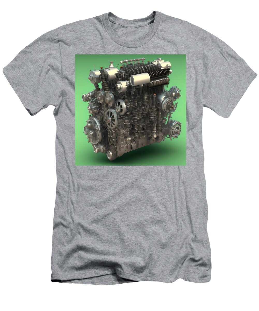 3 Car Engine Gearbox Generative Ai Illustration Miroslav Nemecek T-Shirt
