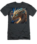 3 Cyberpunk Neon Dragon with Glowing Blue Eyes Talha Khan T-Shirt