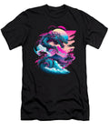 3 Dragon Vaporwave Abstract Landscape Moon Tree Waterfall Toms Store T-Shirt