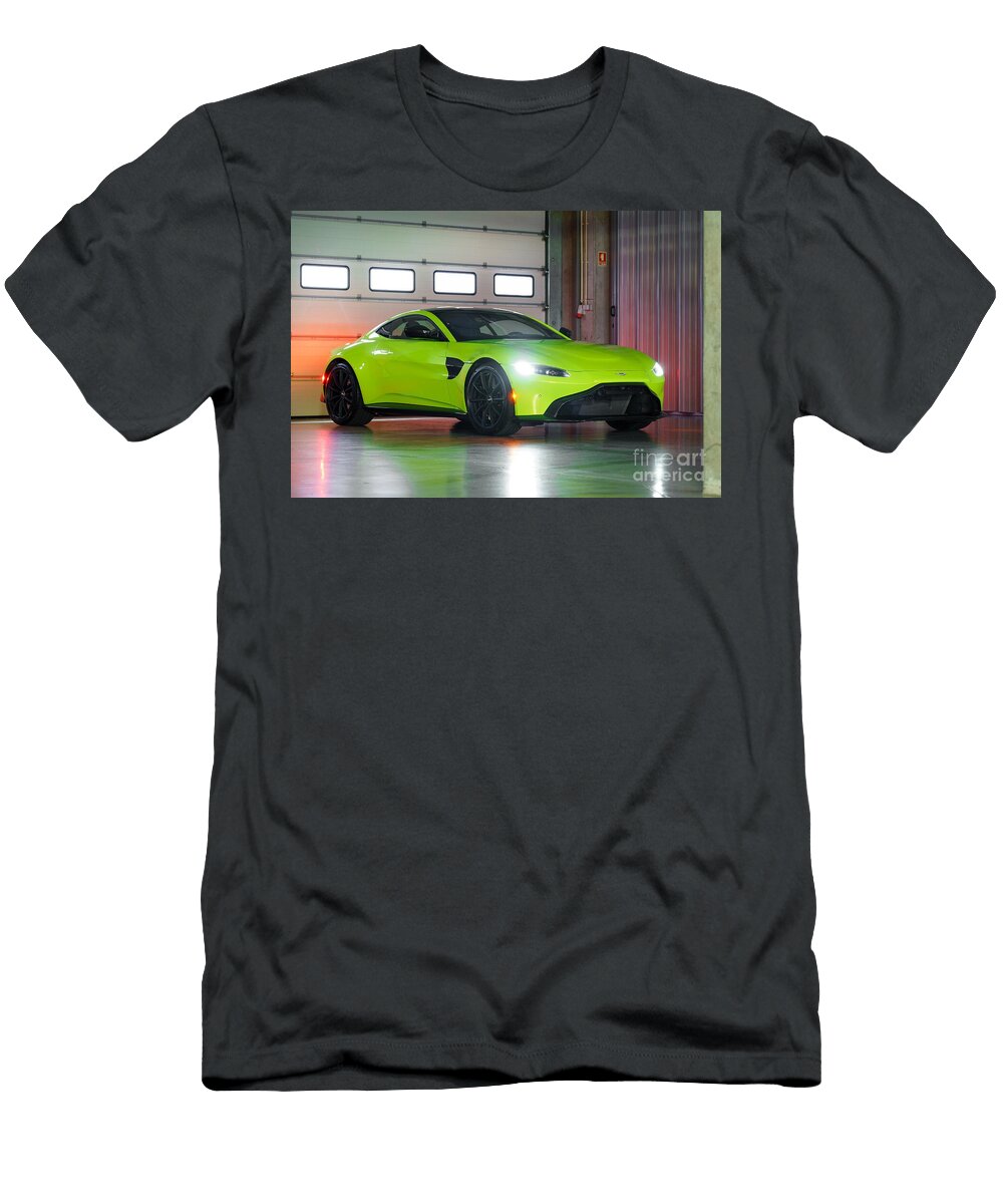 3 Exclusive Luxury Supercar Yellow Aston Martin Vantage V8 Amg Engine M177 40l Twin Turbocharged Vladyslav Shapovalenko T-Shirt