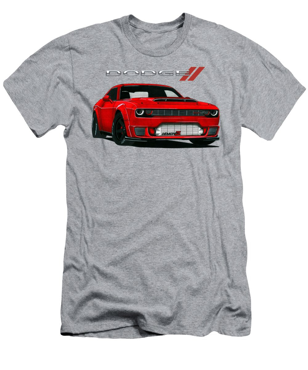 3 Famous Muscle Car Dodge Challenger Srt Demon 170 62l V8 Supercharged D170 Vladyslav Shapovalenko T-Shirt