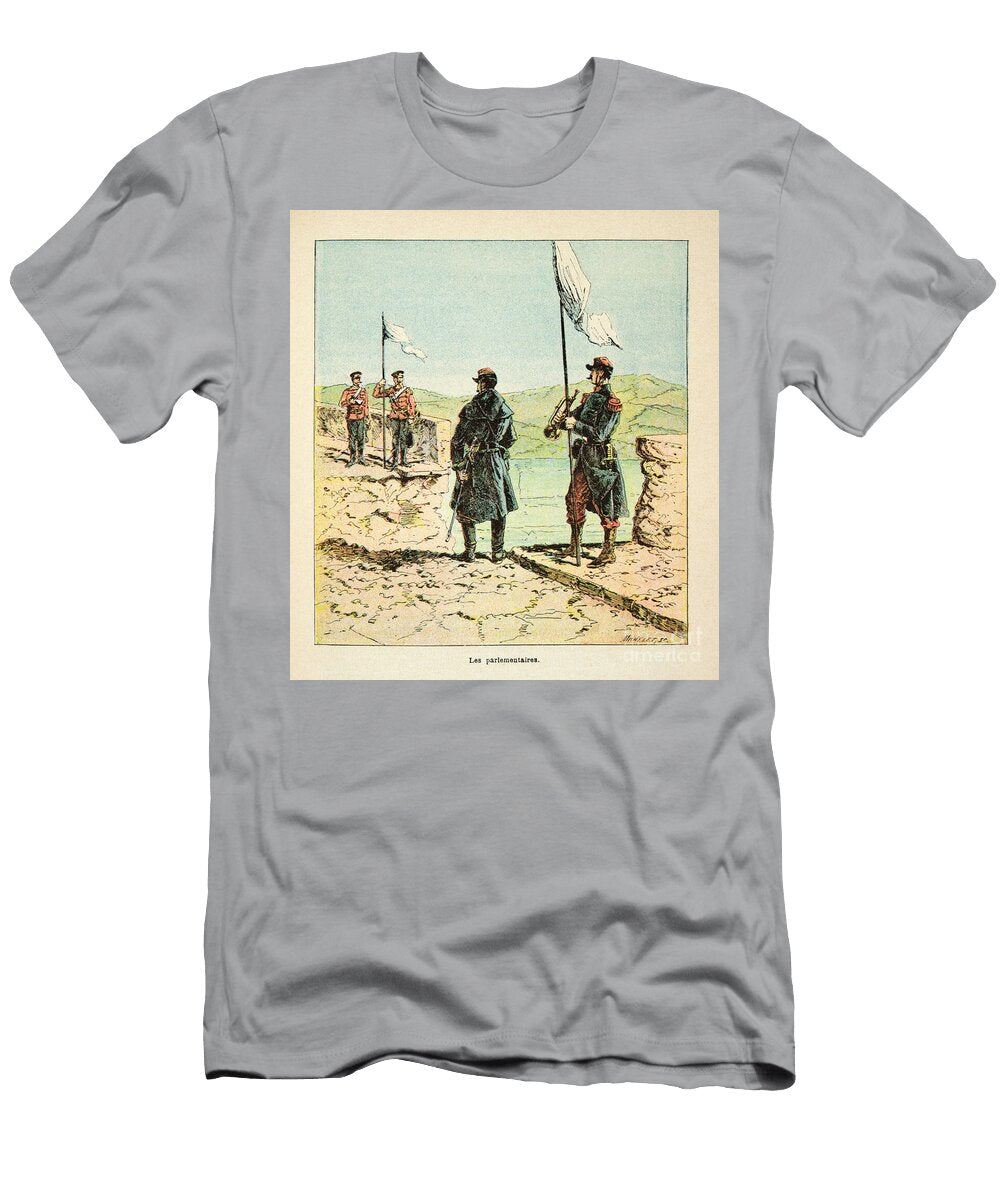 3 French and Germans Anecdotal History of the War of 1870 1871 1888 Engraving Dick De Lonlay T-Shirt
