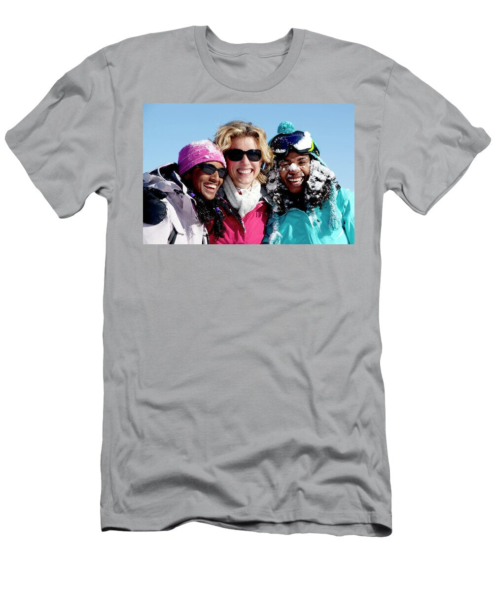 3 Girls Skiing in Les Houches Mario Colonel T-Shirt
