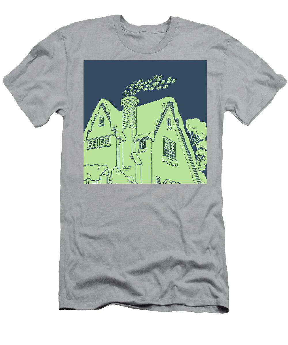 3 House Roof Covered in Snow Csa Images T-Shirt