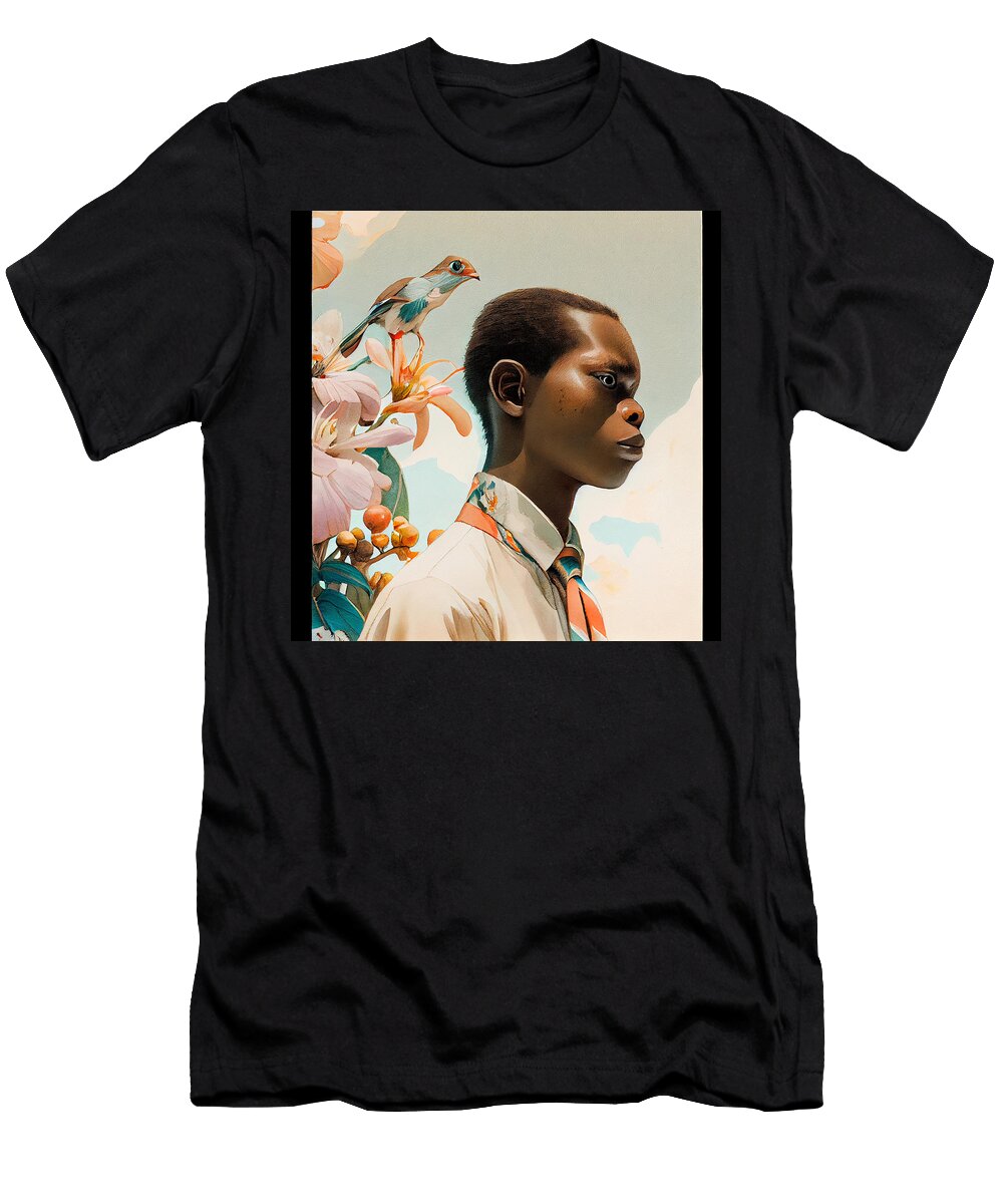 3 in a Jack Kirby and John James Audubon Style Ge By Asar Studios Celestial Images T-Shirt