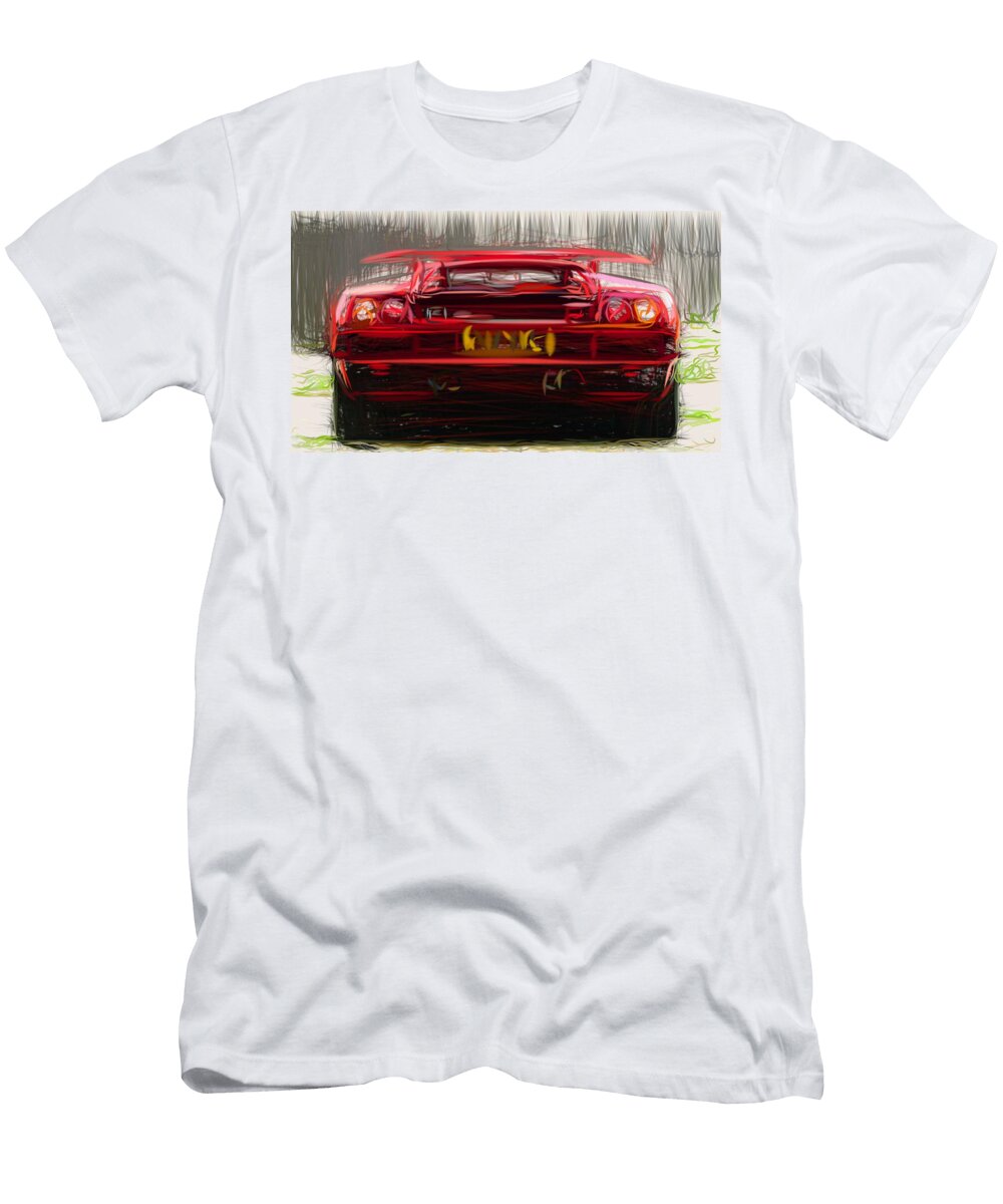 3 Lamborghini Diablo Draw Carstoon Concept T-Shirt