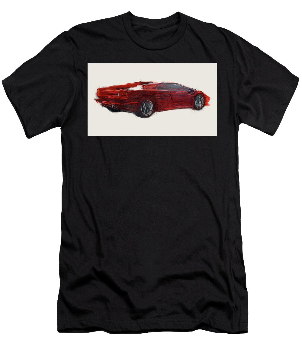 3 Lamborghini Diablo Drawing Carstoon Concept T-Shirt