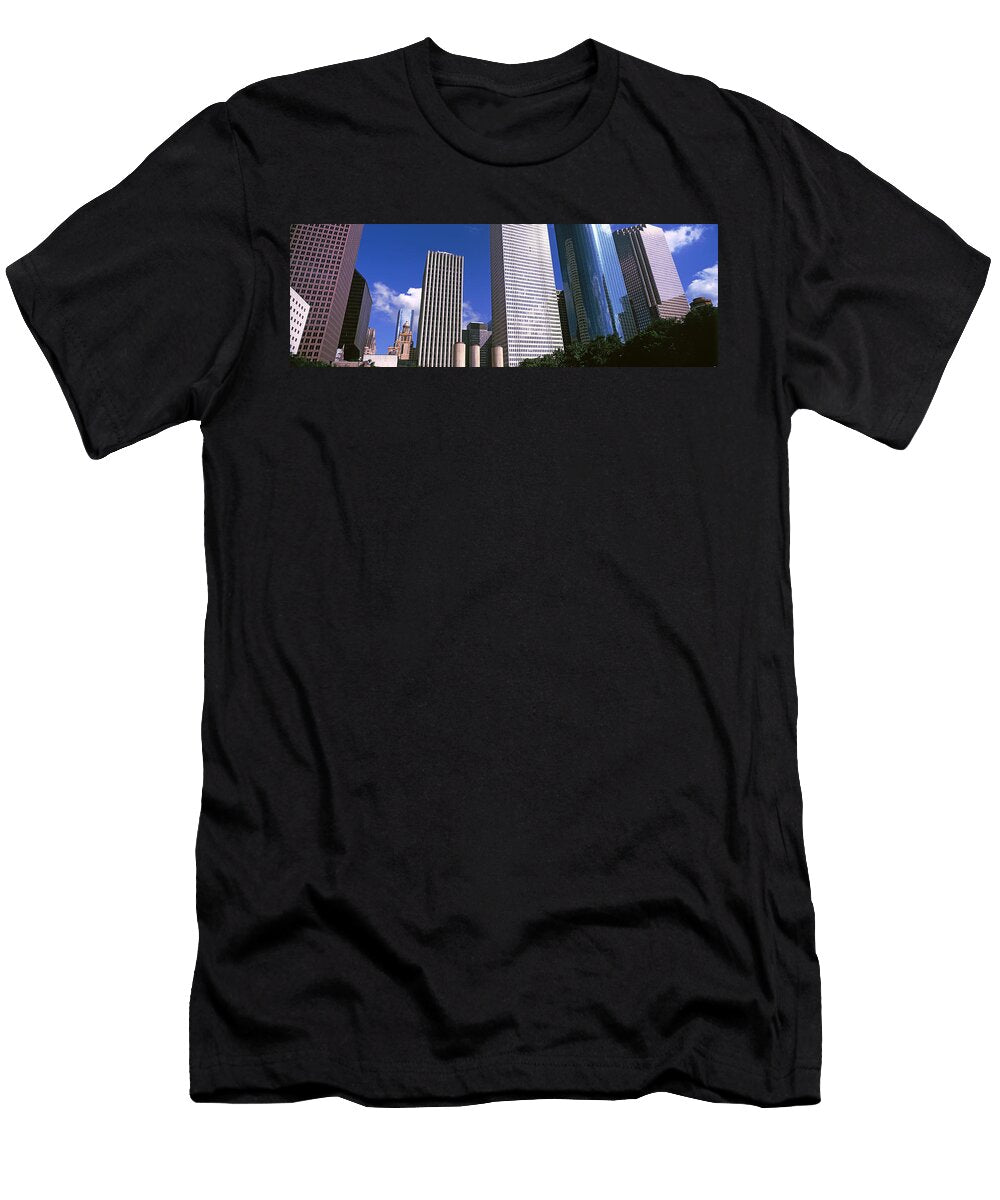 3 Low Angle View of Buildings in a City Panoramic Images T-Shirt