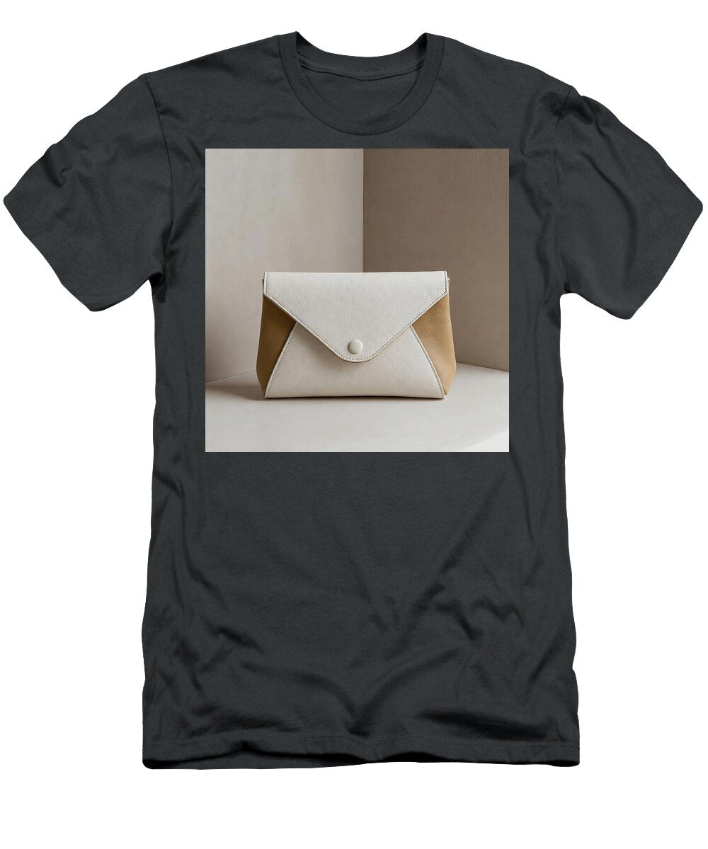3 Minimalist Two Tone White and Beige Envelope Clutch Stylish Handbag Accessory Talha Khan T-Shirt