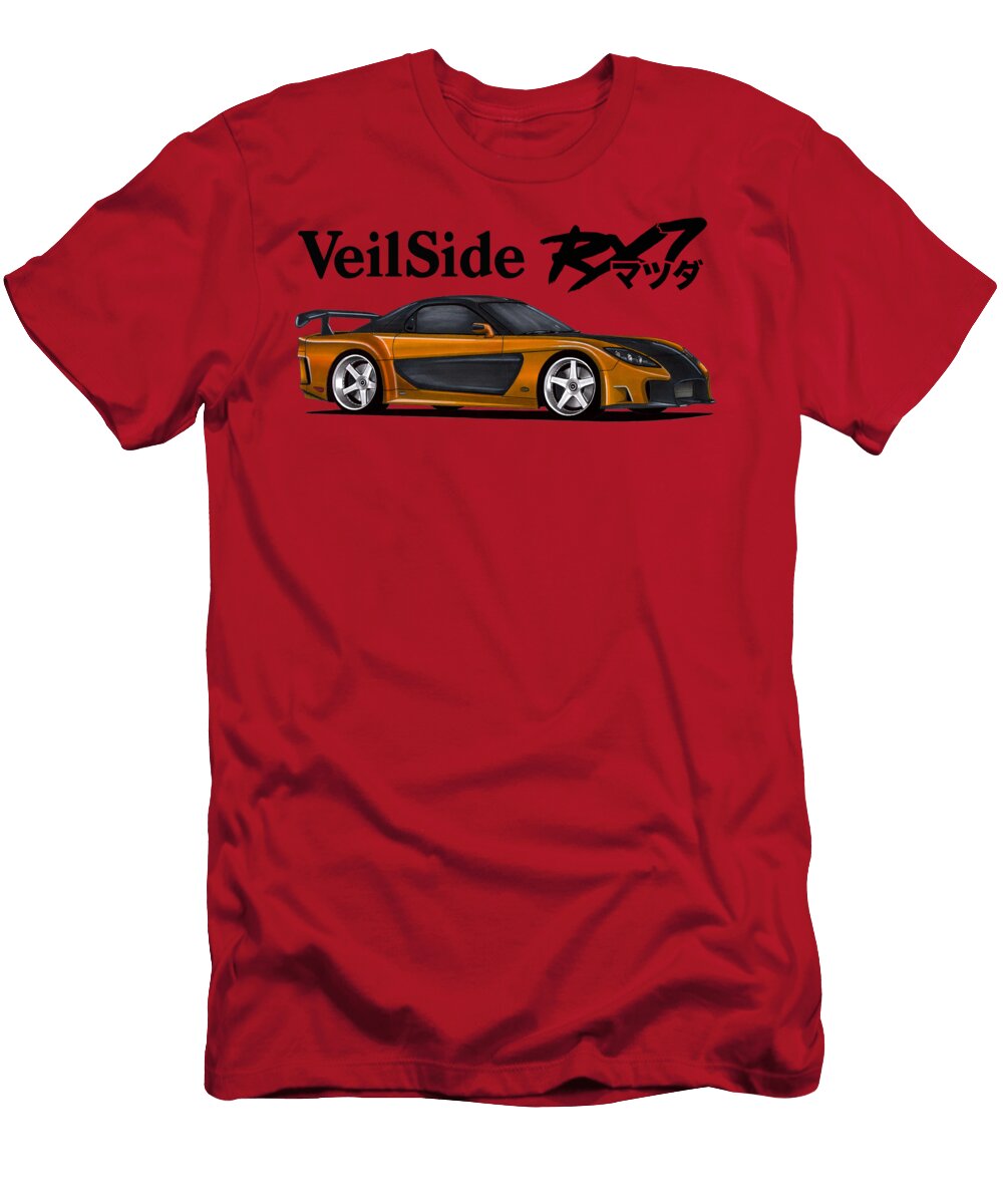 3 Movie Car Mazda Rx 7 Fd Veilside Fortune Fast and Furious Tokyo Drift Vladyslav Shapovalenko T-Shirt