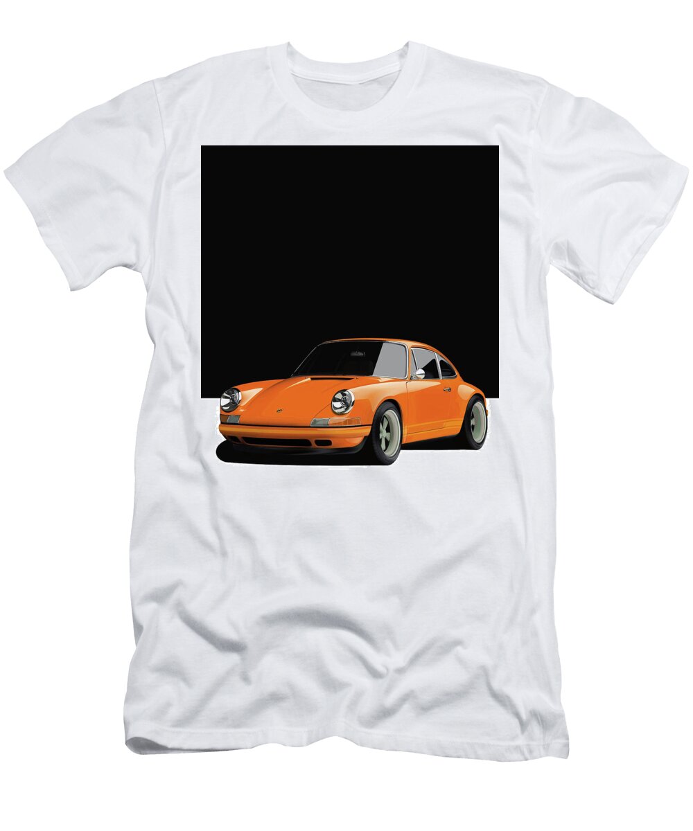 3 Orange Porsche 911 Classic Restomod Poster Thespeedart T-Shirt