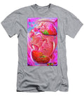 3 Painted Strawberry Ice Cream in Pink and Red Color Melting Ice Art Momente T-Shirt