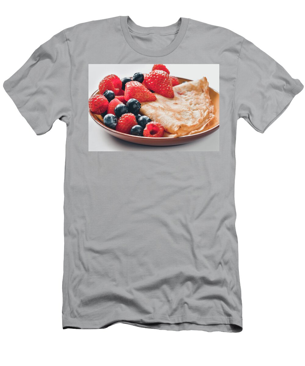 3 Pancake with Summer Fruits Crepe Berries Robert Chlopas T-Shirt