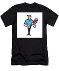 3 Plumber Holding Monkey Wrench Cartoon Aloysius Patrimonio T-Shirt