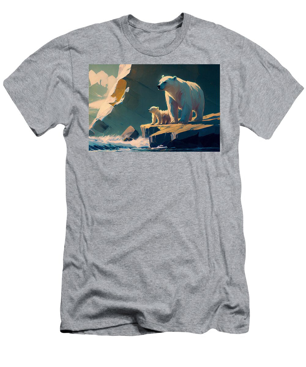 3 Polar Bear and Cub in a Jack Kirby Style Gentle By Asar Studios Celestial Images T-Shirt