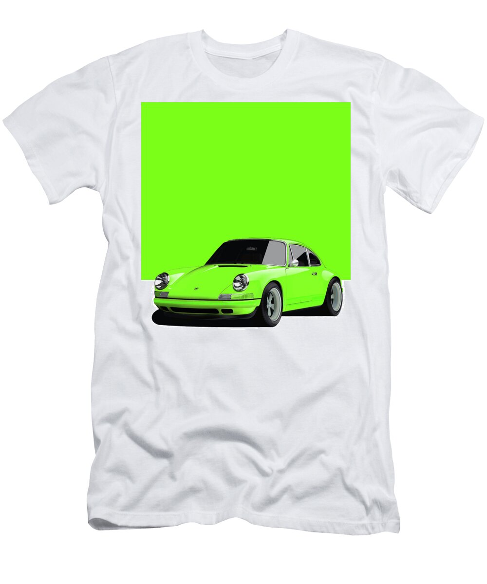 3 Porsche 911 Classic Restomod Poster Green Thespeedart T-Shirt