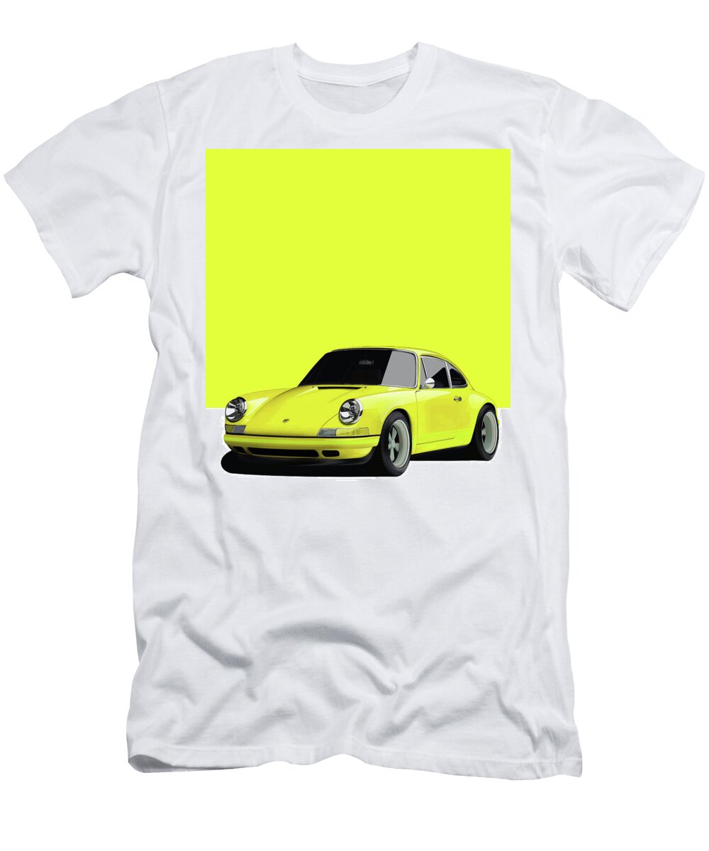 3 Porsche 911 Classic Restomod Poster Yellow Thespeedart T-Shirt