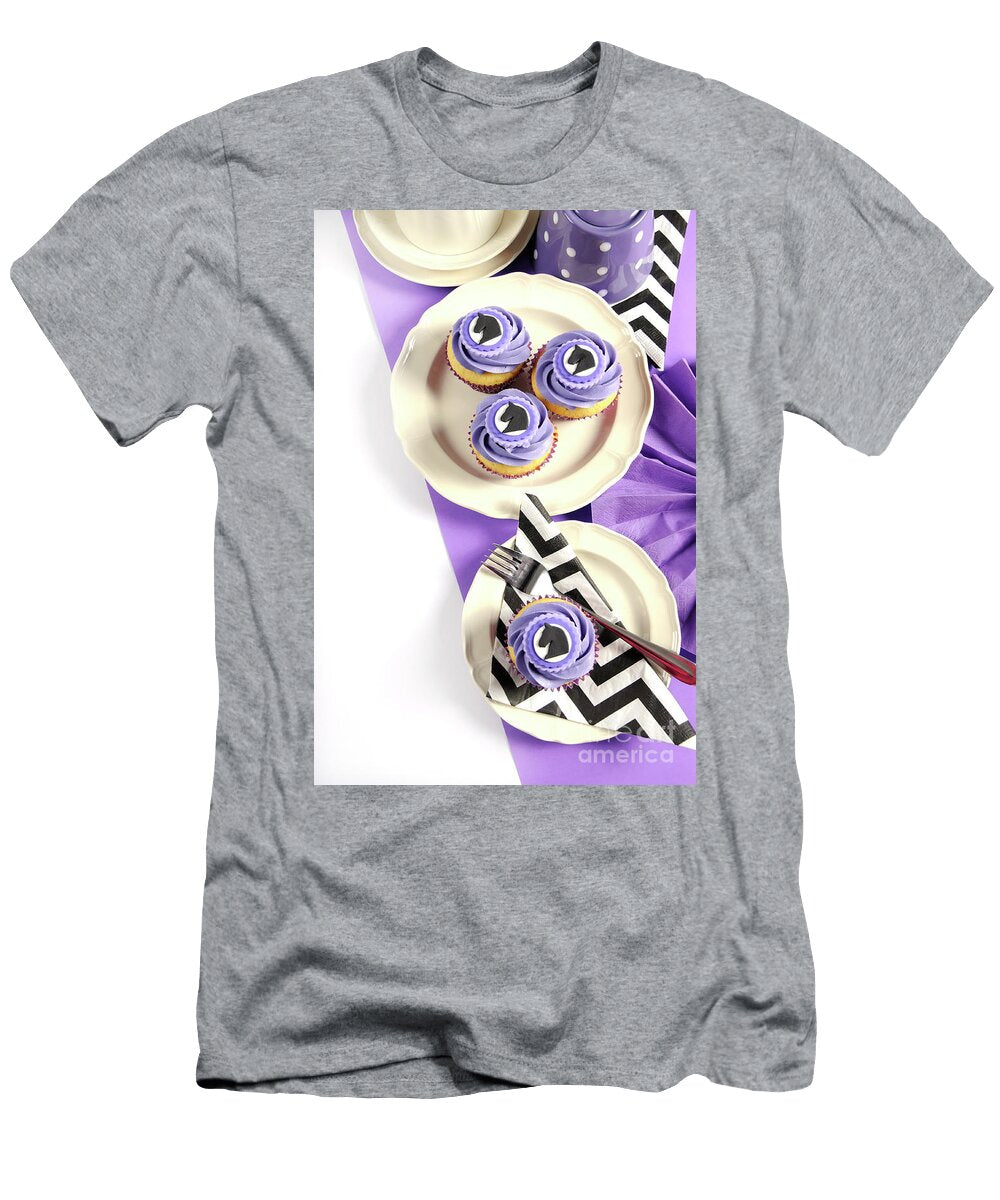 3 Purple Black and White Theme Racing Carnival Party Table Milleflore Images T-Shirt