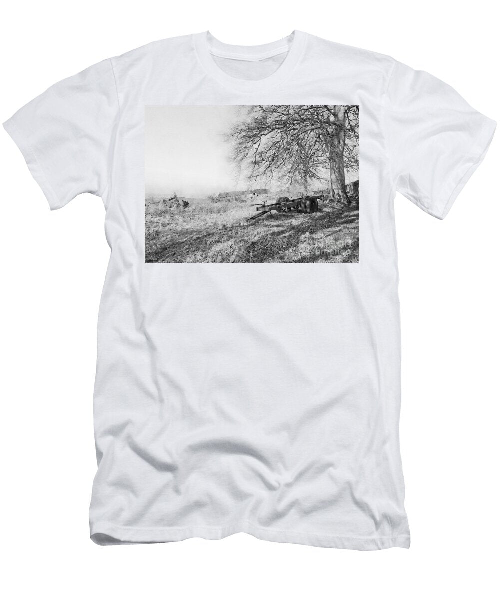 3 Rusting Trailer Chassis Abandoned in a Scottish Field Jules Walters T-Shirt