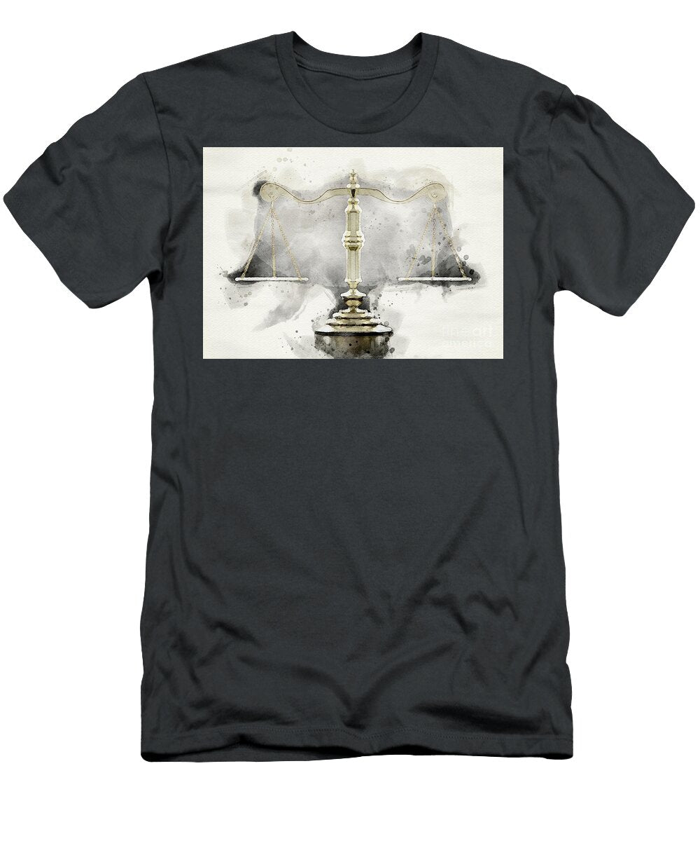 3 Scales of Justice Watercolor Allan Swart T-Shirt