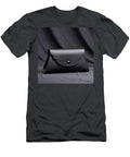 3 Sleek Black Leather Clamshell Clutch with Wing Detail Elegant Evening Handbag Talha Khan T-Shirt