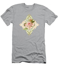3 Summer At the Cottage Vintage Style Damask Roses Audrey Jeanne Roberts T-Shirt