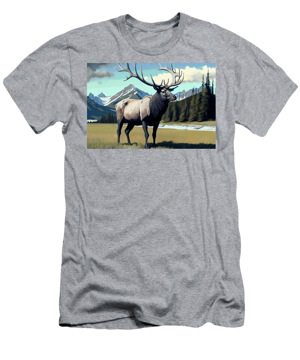 3 the Bull Elk in a Jack Kirby Style Gentle and L By Asar Studios Celestial Images T-Shirt