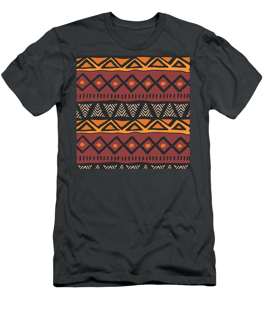 3 Tribal Ethnic Colorful Bohemian Pattern with Geometric Elements Jelena Obradovic T-Shirt