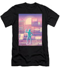 3 Vaporwave Synthwave Skyline Jump Shoes Fitness Greenoptix T-Shirt