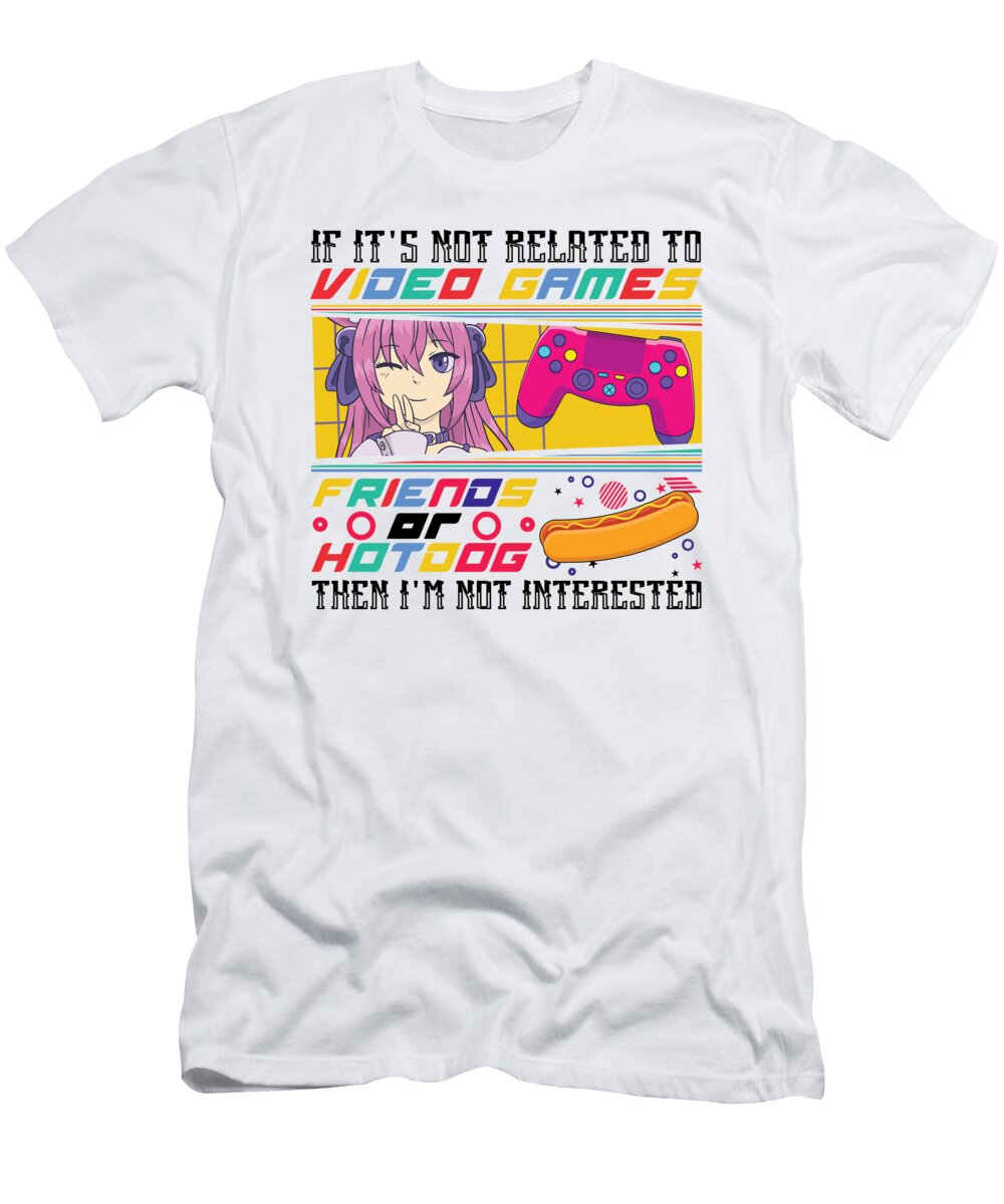 3 Video Games Friends Food Kawaii Gamer Otaku Anime Florian Dold Art T-Shirt