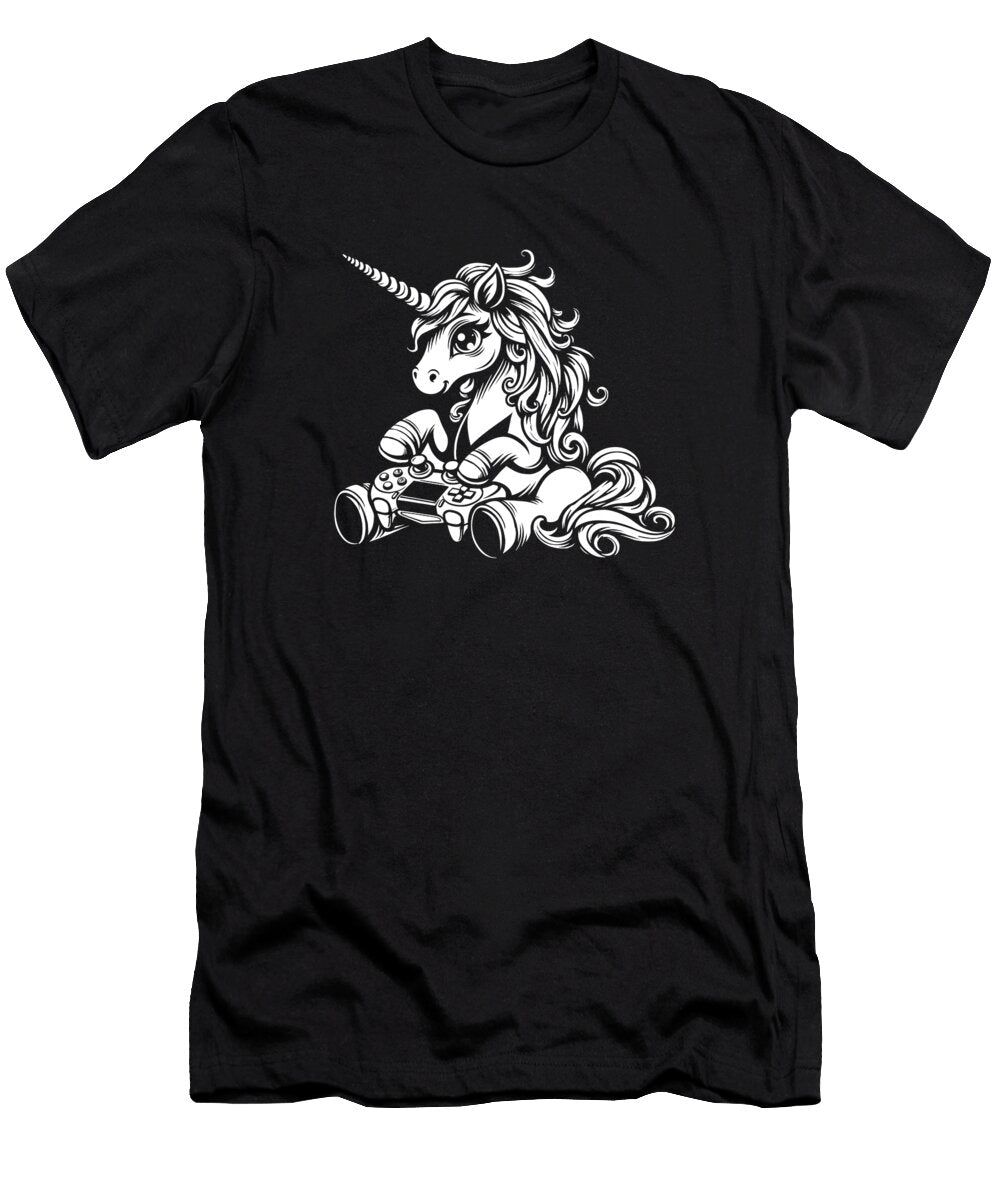 3 Video Games Gaming Gamer Unicorn Crazy Squirrel T-Shirt