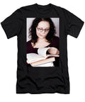 3 Woman with Stack of Books Liss Art Studio T-Shirt