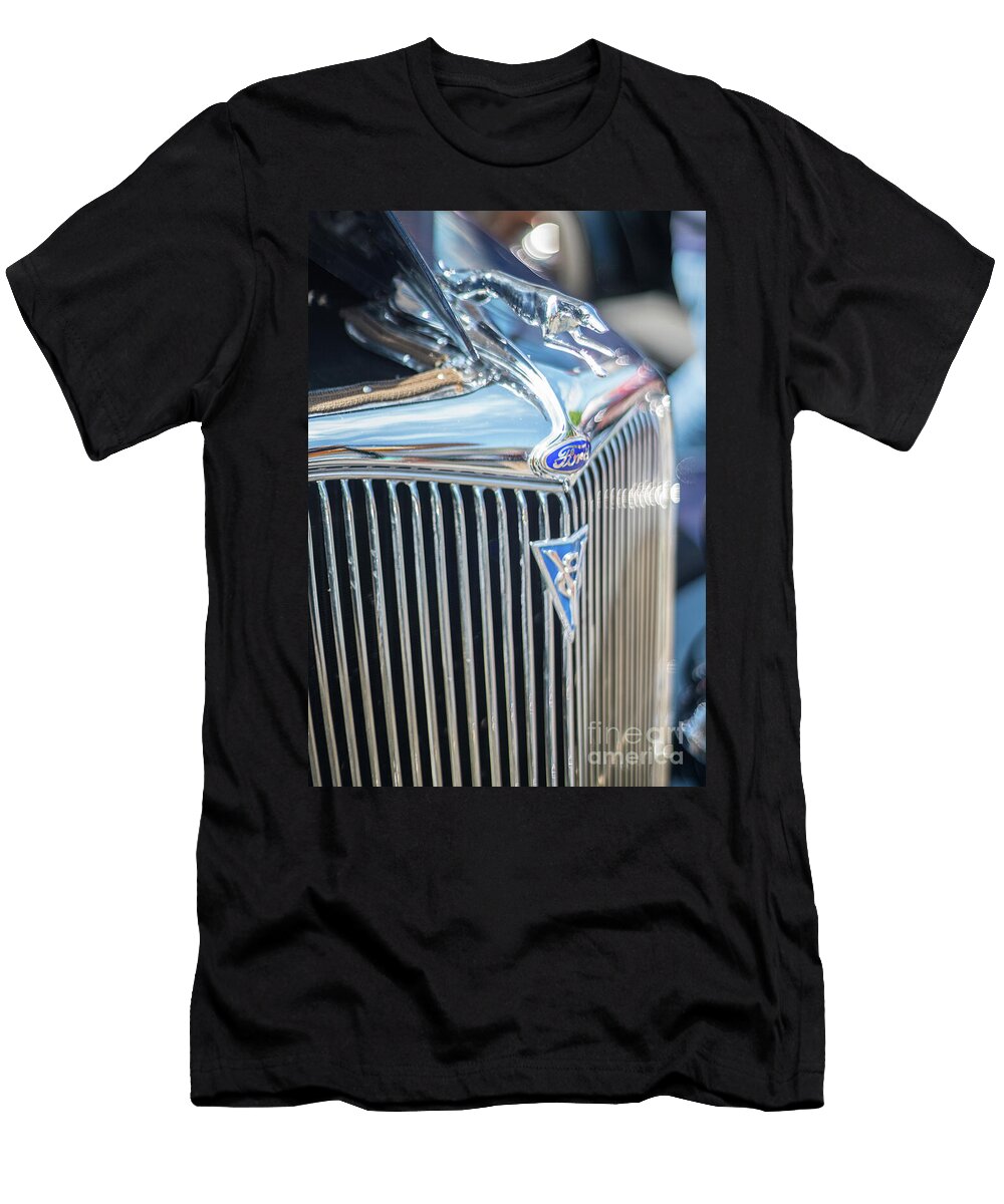 30s Vintage Ford Radiator and Chrome Greyhound Mike Reid T-Shirt