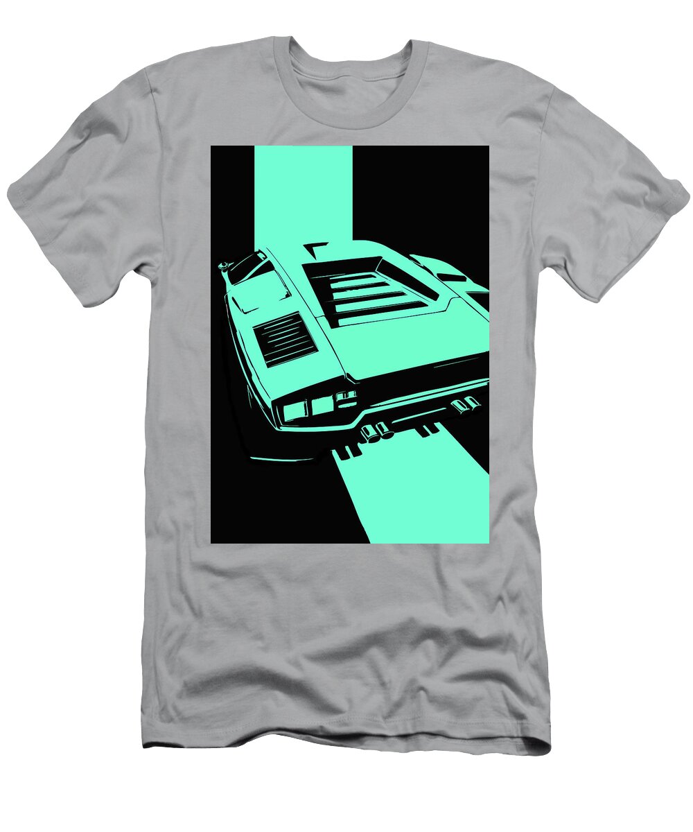32 Lamborghini Countach Classic Italian Supercar Dark Backgroun Thespeedart T-Shirt