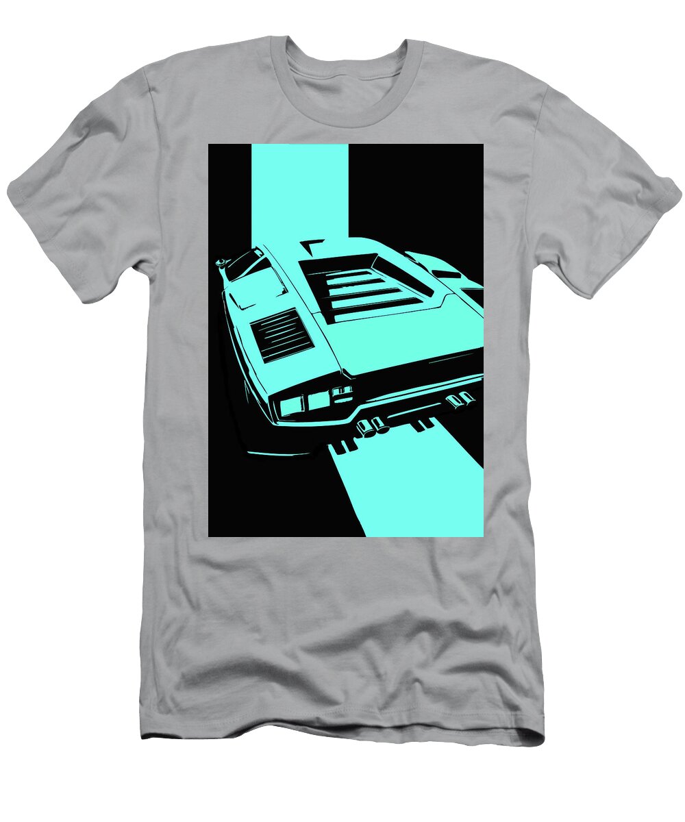 34 Lamborghini Countach Classic Italian Supercar Dark Backgroun Thespeedart T-Shirt