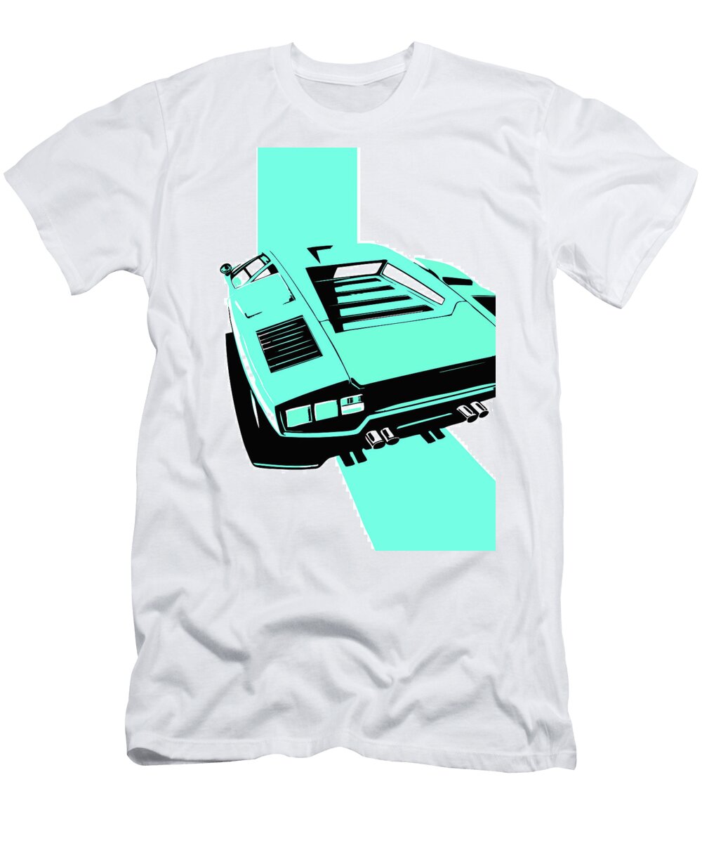 36 Lamborghini Countach Classic Italian Supercar Thespeedart T-Shirt