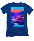 37 Synthwave Japanese Town with Moon Background Boon Mee T-Shirt