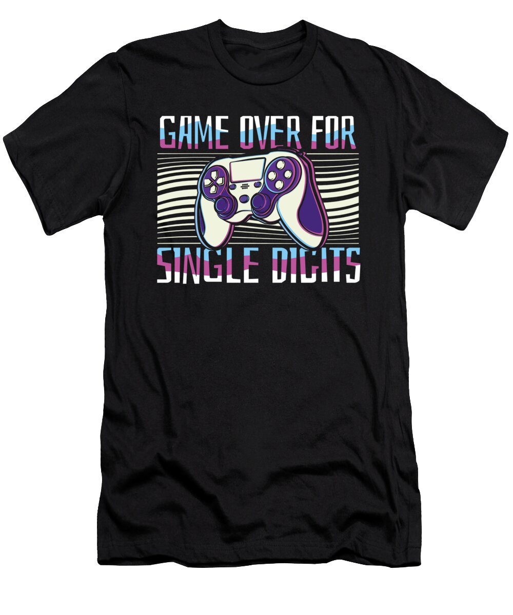 38 Gaming 10th Birthday Video Games 10 Year Old Gamer Crazy Squirrel T-Shirt