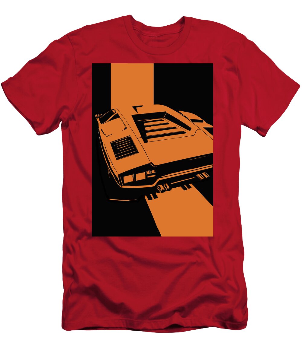 39 Lamborghini Countach Classic Italian Supercar Dark Backgroun Thespeedart T-Shirt