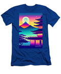 39 Synthwave Japanese Town with Moon Background Boon Mee T-Shirt
