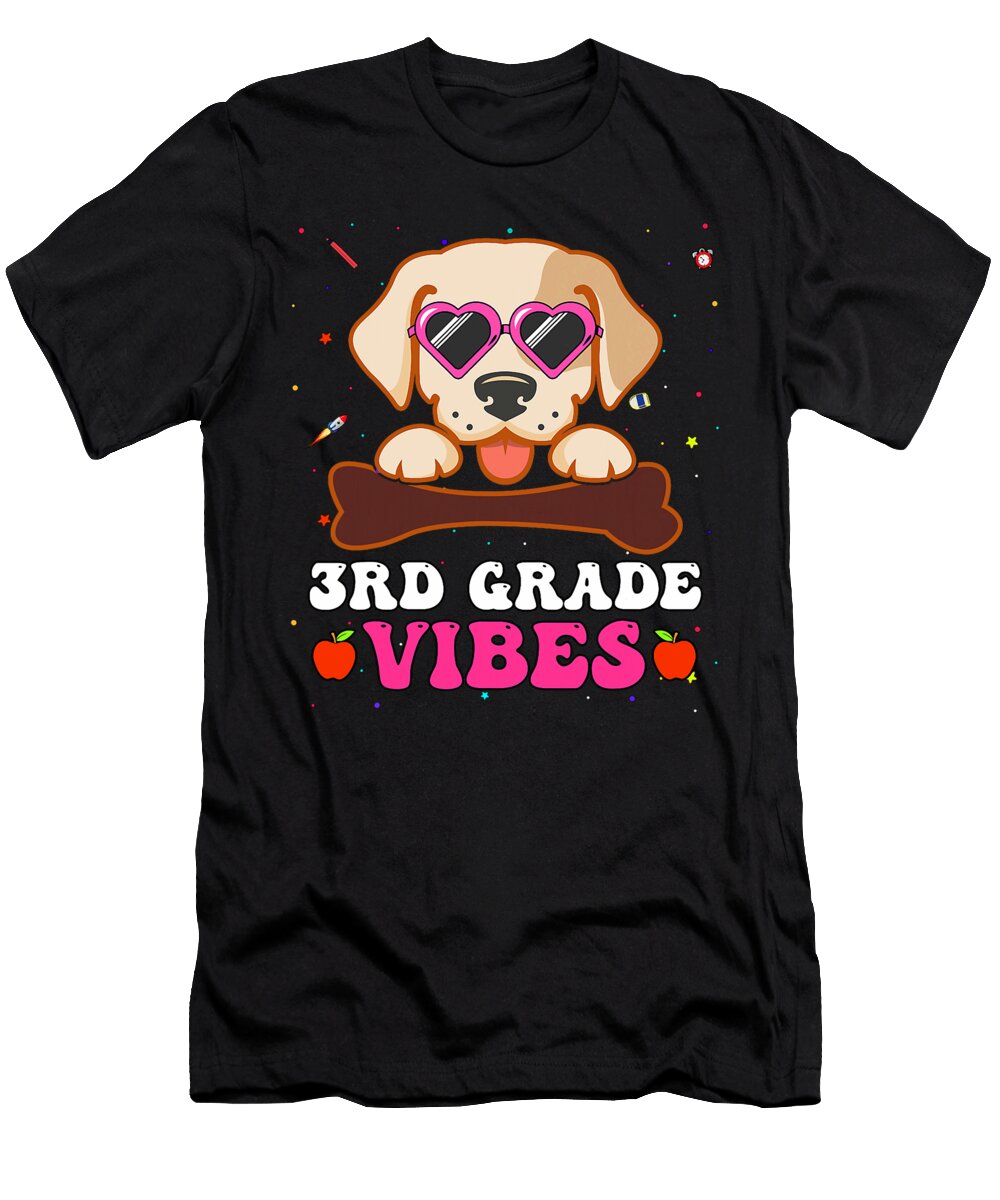 3rd Grade Vibes Cute Dog Girls Women First 1st Dh Bubble T-Shirt