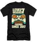 4 7 Year Old Gamer Gaming 7th Birthday Level 7 Unlocked Crazy Squirrel T-Shirt