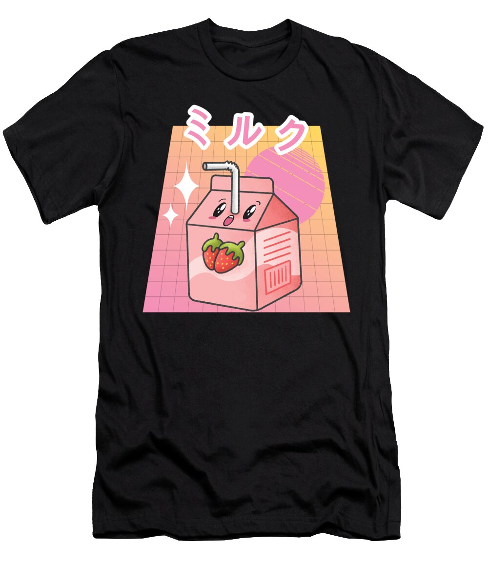 4 90s Kawaii Japanese Pink Strawberry Milk Gifts Fuzius T-Shirt