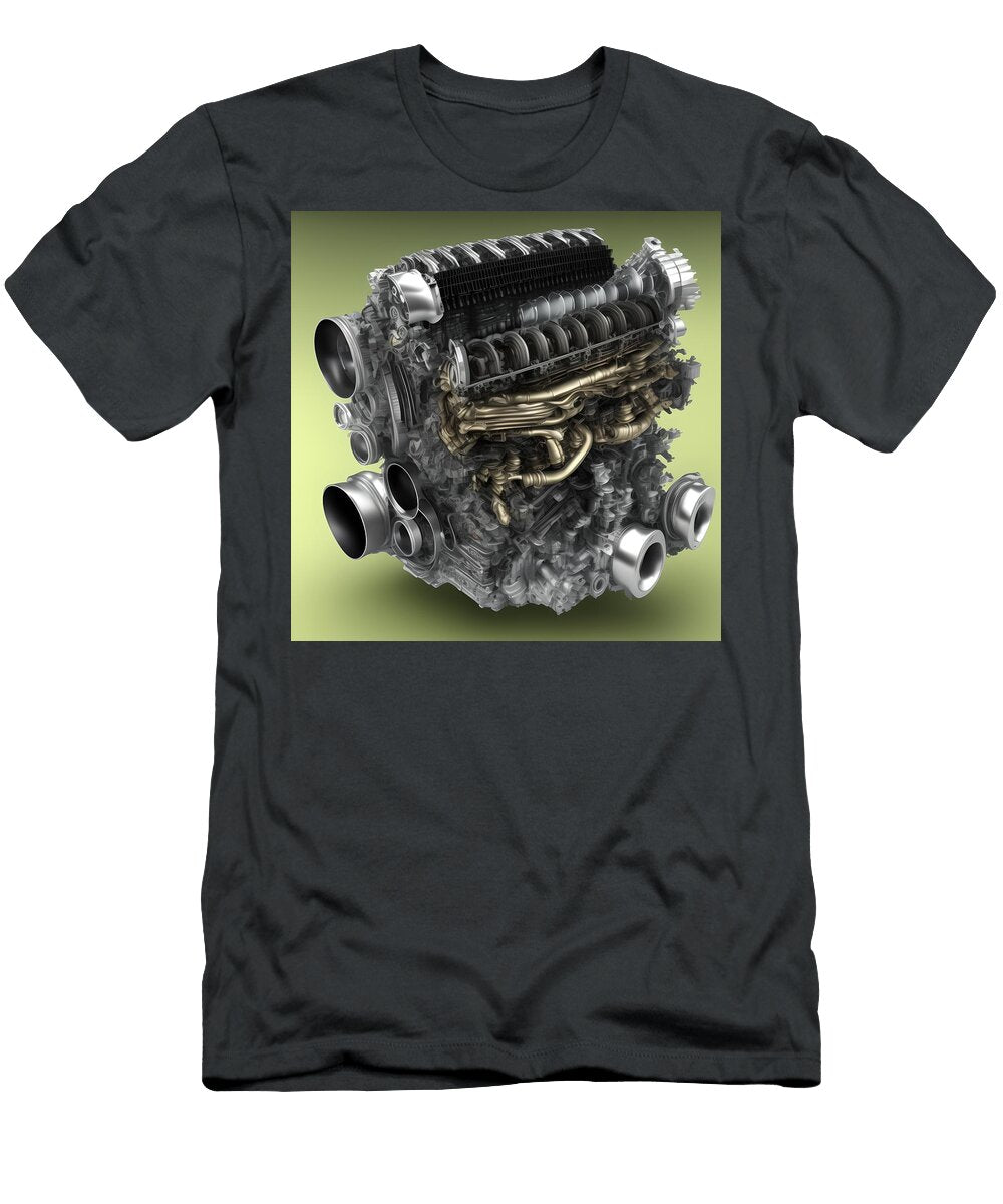 4 Car Engine Gearbox Generative Ai Illustration Miroslav Nemecek T-Shirt