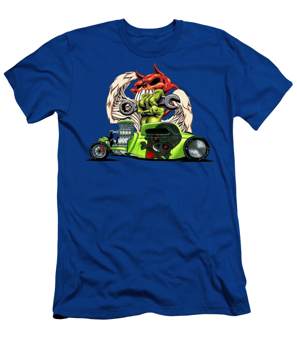 4 Crazy Hellish Green American V8 Supercharged Hot Rod Vladyslav Shapovalenko T-Shirt