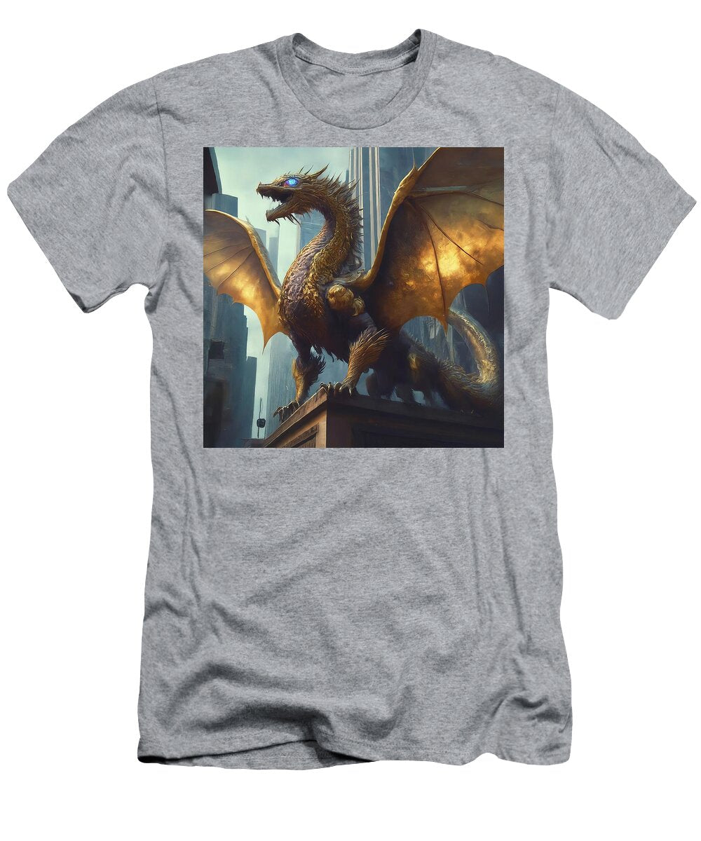 4 Cyberpunk Neon Dragon with Glowing Blue Eyes Talha Khan T-Shirt