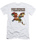 4 Easily Distracted By Dragons and Books Book Nerd Toms Store T-Shirt
