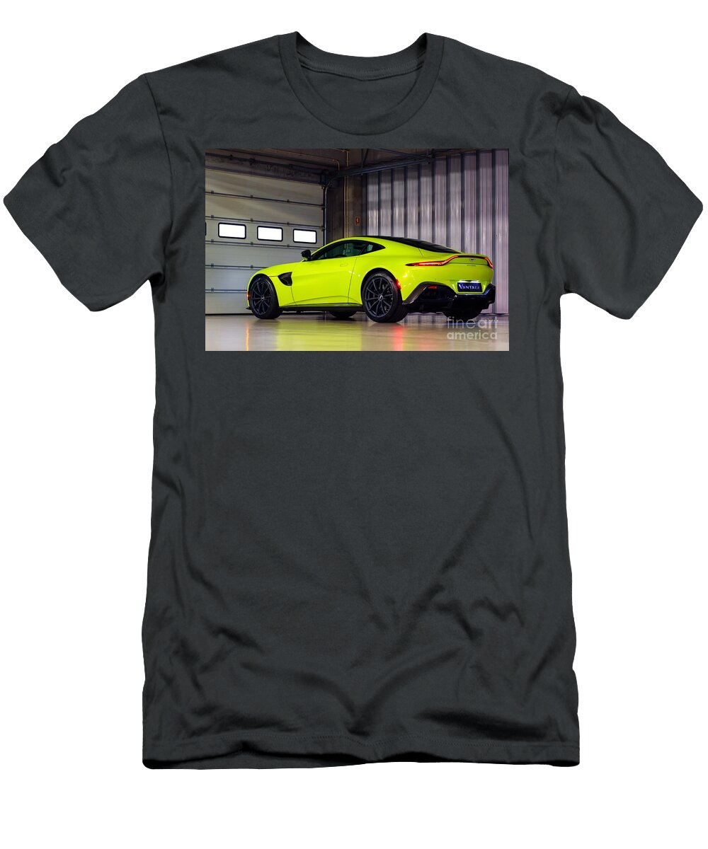 4 Exclusive Luxury Supercar Yellow Aston Martin Vantage V8 Amg Engine M177 40l Twin Turbocharged Vladyslav Shapovalenko T-Shirt
