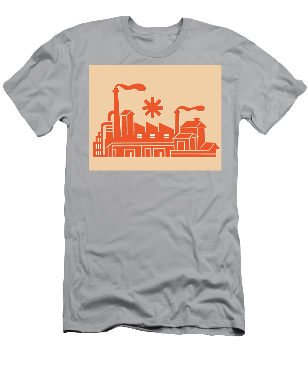 4 Factory with Smokestacks Csa Images T-Shirt
