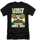 4 Gaming 7th Birthday Year Old Gamer Video Level 7 Unlocked Crazy Squirrel T-Shirt